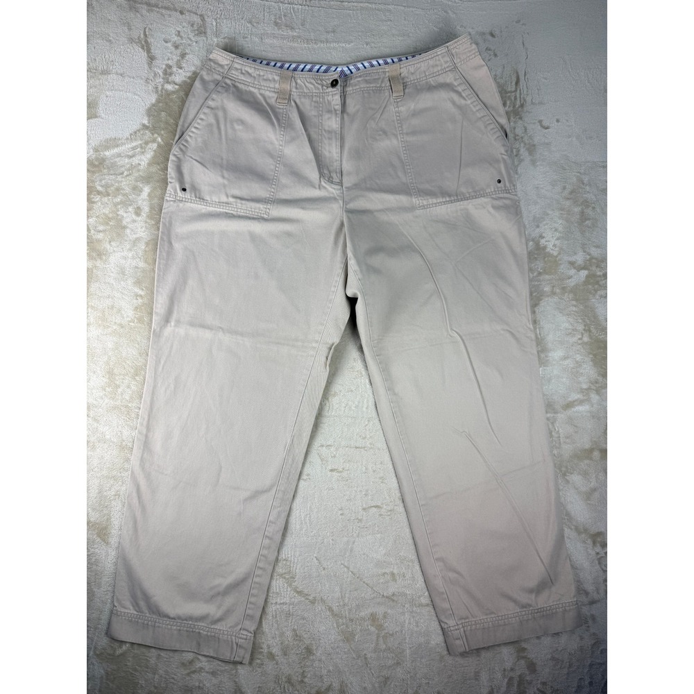 Lauren Ralph Lauren Khaki Chino Pants Womens 18W Tan Cotton Straight Leg Casual
